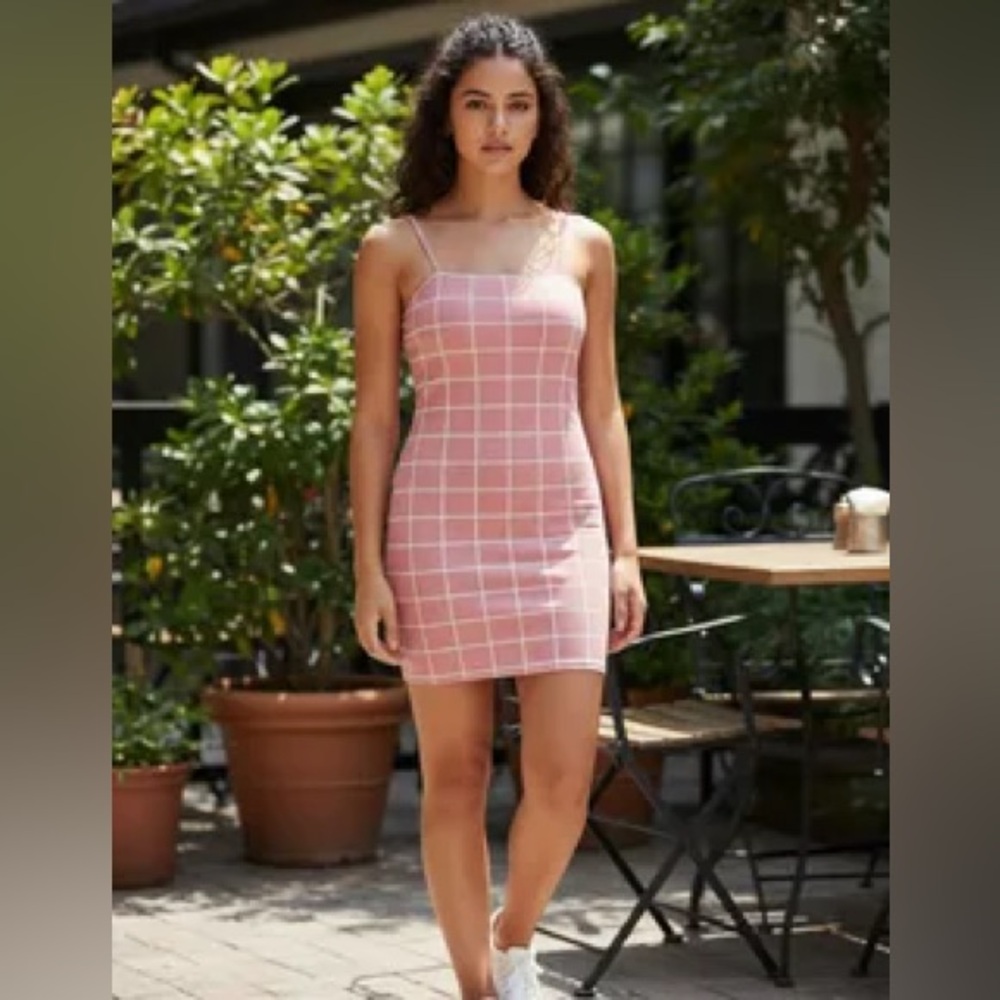Pink Checkered Women's Dress